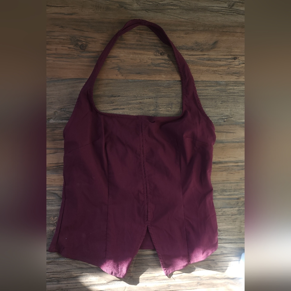 Stradivarius Deep Red Halter Top